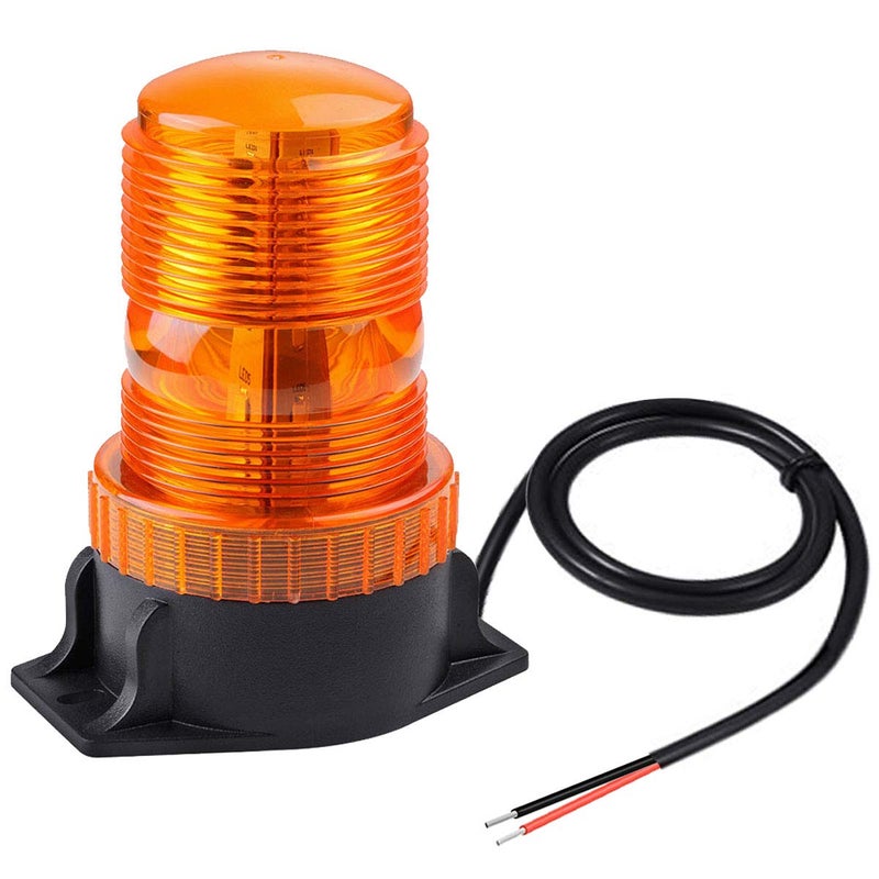 WOWTOU Magnetic Amber Led Strobe Lights for Forklift Golf Carts UTV Cars Trucks Tractor, 12V 24V Safety Warning Roof Top Flasher Emergency Flashing Beacon - Image 1